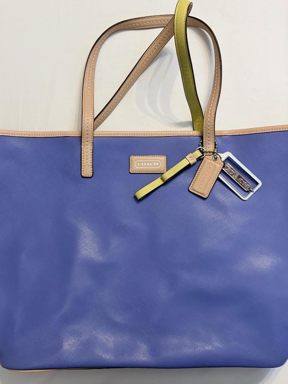 Coach F24341 Blue Saffiano Leather Large Tote Bag